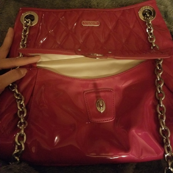 SOLD - RARE! Pink Patent Coach Bag - Picture 2 of 4